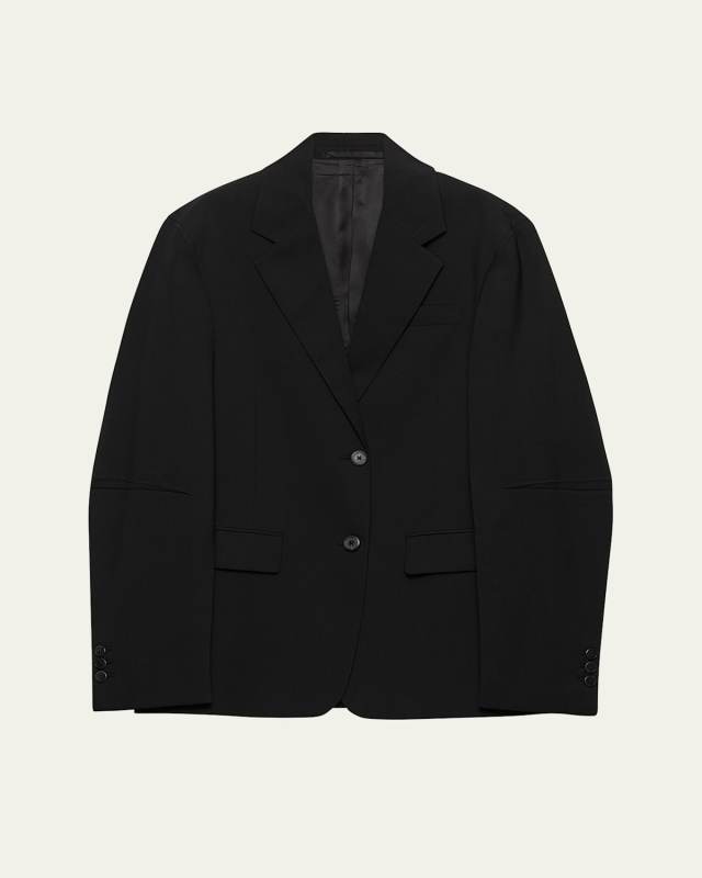Superfine Wool Single-Breasted Blazer